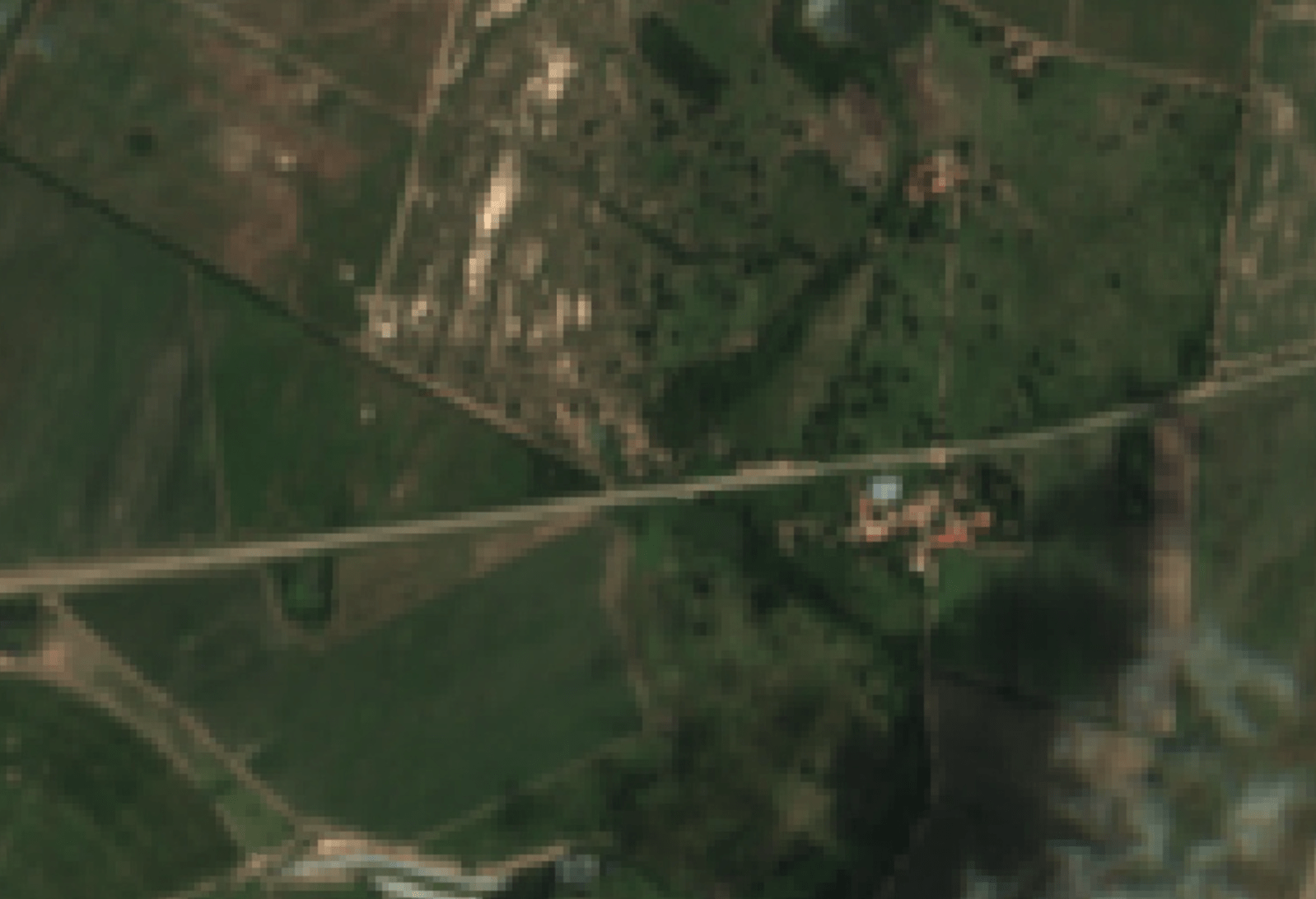 An image of the satellite dataset Sentinel-2 of a small village in Bolivia. © Google Earth